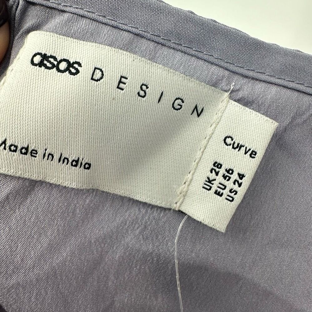 ASOS Curve blouson embroidered midi dress with cape back Size 24 Lavender Fairy. - Picture 6 of 16